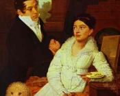 弗拉基米尔 波罗维科夫斯基 : Portrait of A. G. and A. A. Lobanov-Rostovsky